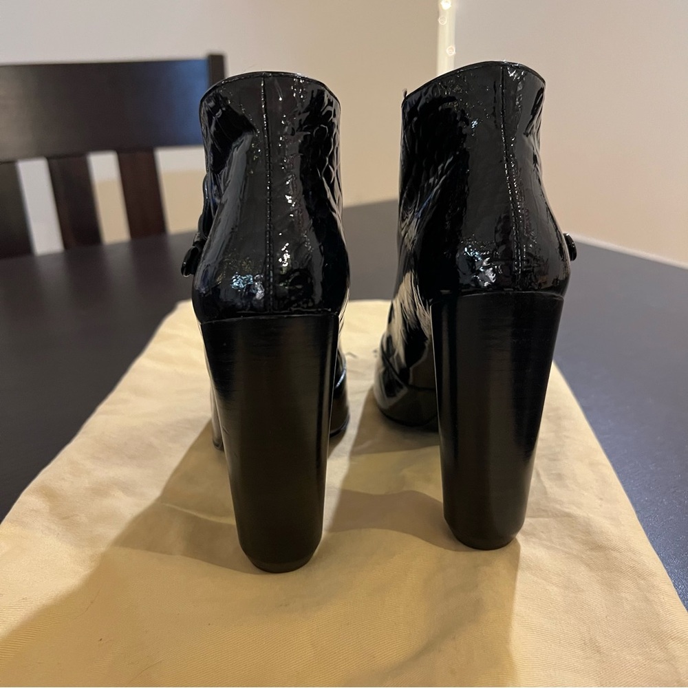 Louis Vuitton Patent Croc Embossed Delft Cornelia Ankle Boots Size 37.5 - Picture 7 of 8